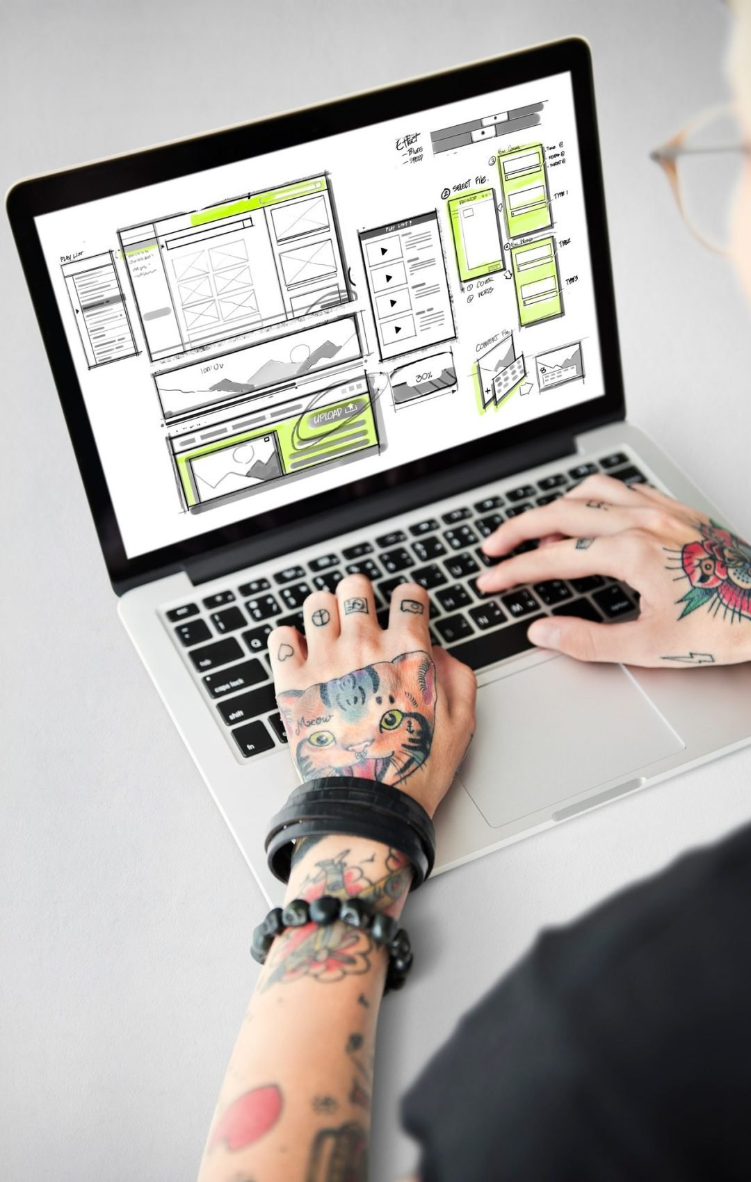 Website development layout sketch drawing